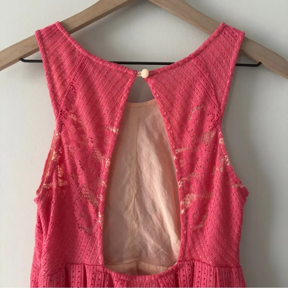 Free People Lace Rocco Dress Dusty Rose Pink cut out Backless mini dress cutout - Picture 5 of 15